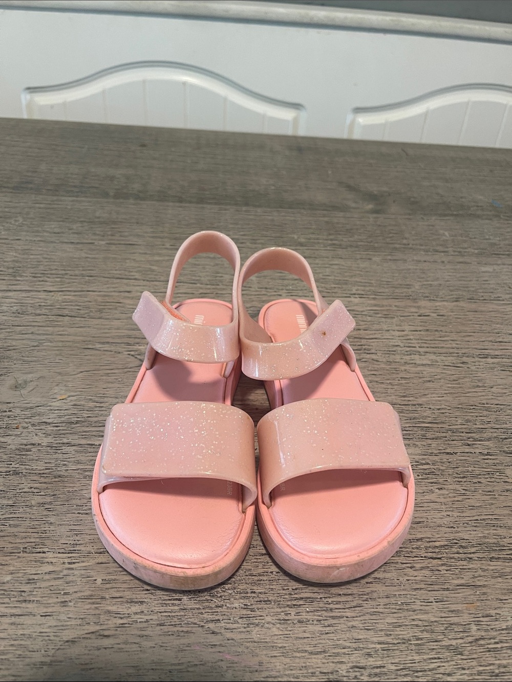 Mini Melissa Jump Pink Glitter Strap Sandals Size 12